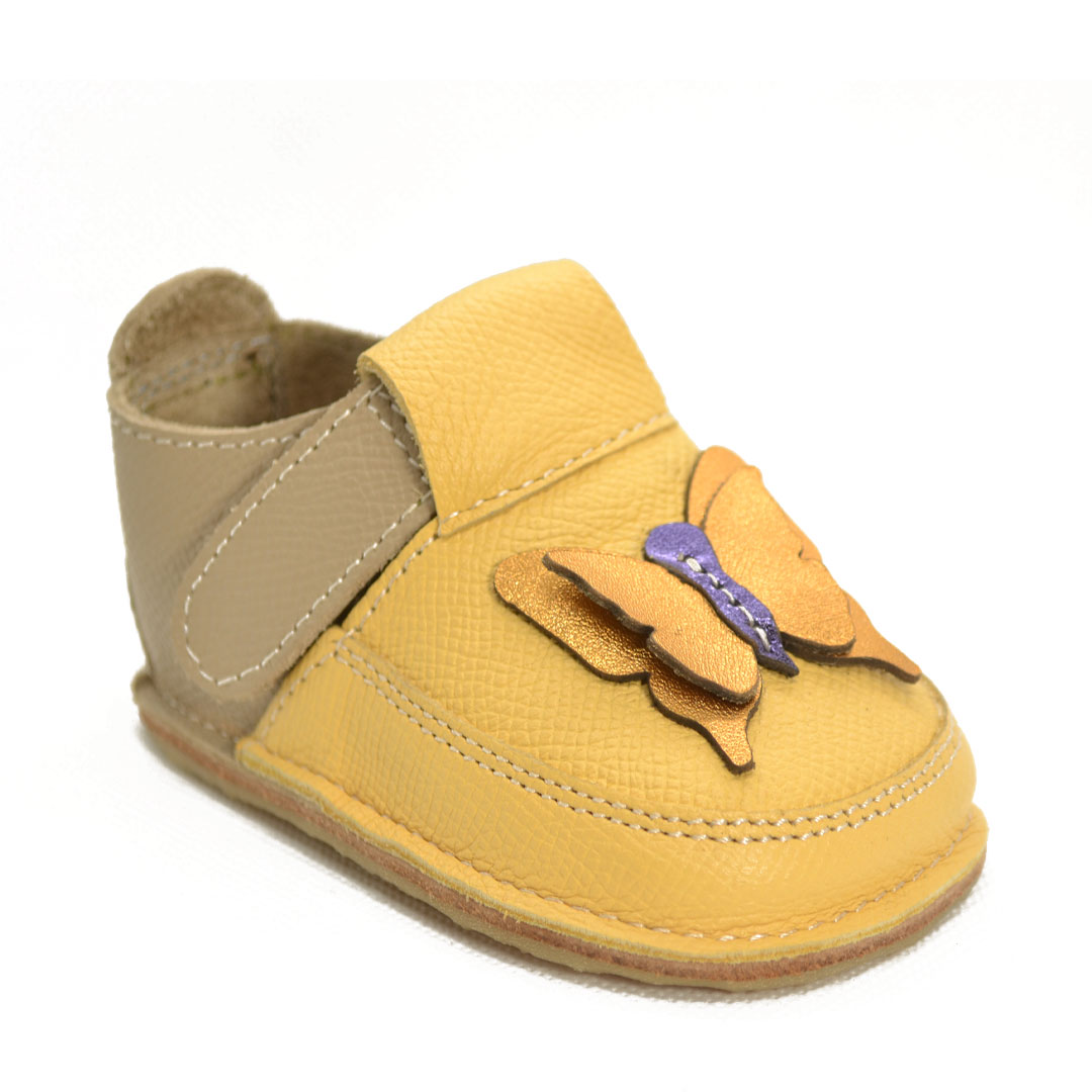 junk liquid Africa Pantofi primii pasi galbeni cu scai, talpă moale de cauciuc si fluturi  aurii * Pantofi primii pași pentru exterior încălțăminte din piele pentru  primii pași si copii
