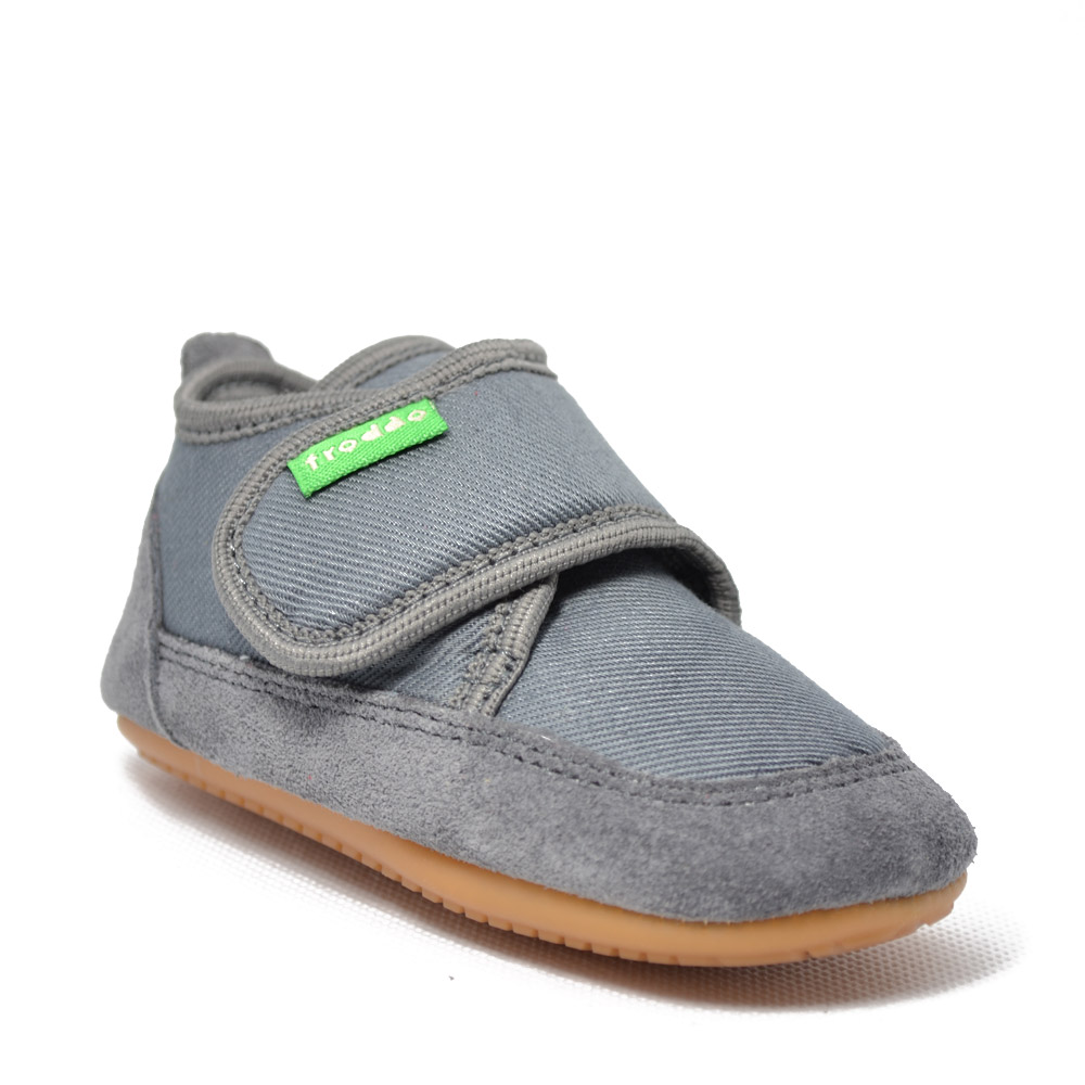 Pantofi primii pași din piele intoarsa si material textil, flexibili și ușori, Froddo, gri- G1170001-3-24-Froddo-