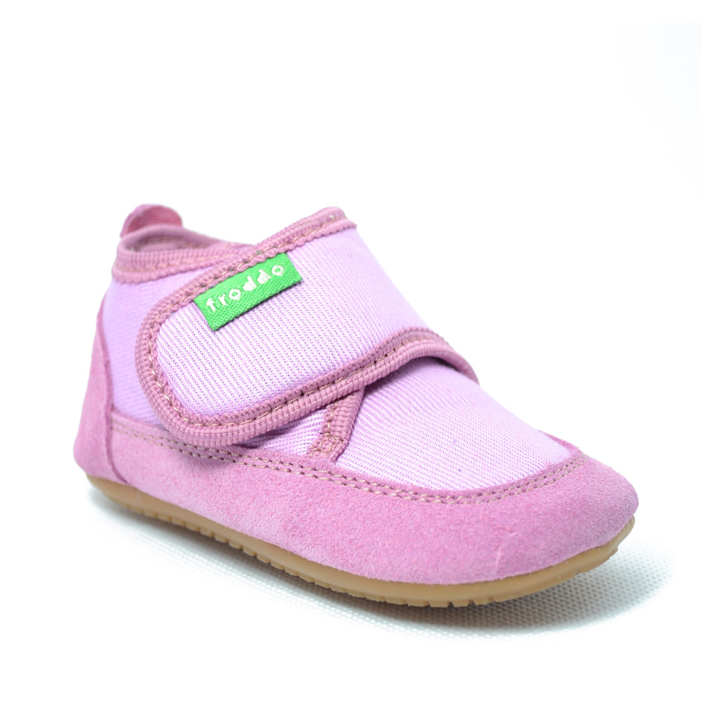 Pantofi primii pași din piele intoarsa si material textil, flexibili și ușori, Froddo, roz- G1170001-2-23-Froddo-