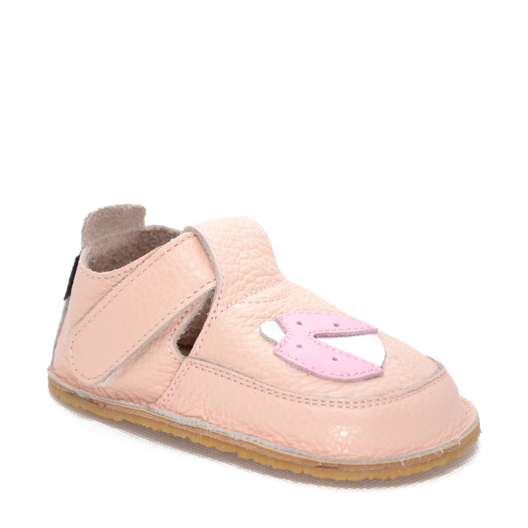 Pantofi pentru copii din piele moale, cu Buburuza
