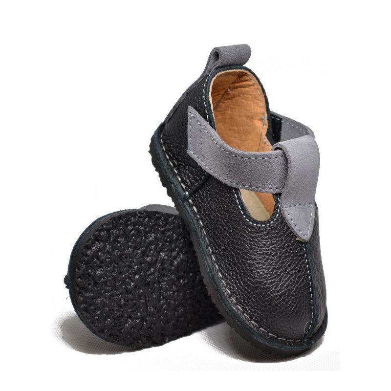 Taxation Exactly Karu Pantofi din piele pentru copii cu scai si talpa cauciuc, negru * Pantofi  primii pași pentru exterior încălțăminte din piele pentru primii pași si  copii