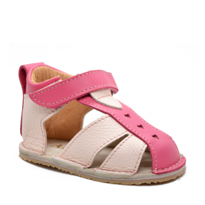 Sandale din piele naturala pentru copii cu talpa flexibila, fuchsia roz ...
