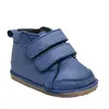 Ghete copii, barefoot, primii pasi, piele naturala, captuseala din blanita, talpa felxibila, albastru cerneala_RO-22-2-22_Pebebe