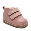 Ghete copii, barefoot, primii pasi, piele naturala, captuseala din blanita, talpa felxibila, roz prafuit_RO-22-3-22_Pebebe
