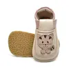 Pantofi barefoot copii, piele naturala, talpa flexibila,  nude cu roz prafuit, pisica_RO-16-14-20_Pebebe