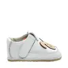 Pantofi barefoot copii, primii pasi, piele naturala, talpa flexibila, alb, model cu iepuras_RO-16-15-22_Pebebe