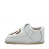 Pantofi barefoot copii, primii pasi, piele naturala, talpa flexibila, alb, model cu iepuras_RO-16-15-22_Pebebe