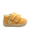 Pantofi din piele naturala, talpla flexibila, galben mustar, steluta, Bar3foot_5907813974090_Pebebe
