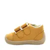 Pantofi din piele naturala, talpla flexibila, galben mustar, steluta, Bar3foot_5907813974090_Pebebe