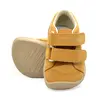 Pantofi din piele naturala, talpla flexibila, galben mustar, steluta, Bar3foot_5907813974090_Pebebe