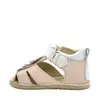 Sandale fete din piele naturala cu talpa flexibila, roz - alb_RO-113-1-24_Pebebe
