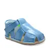 Sandale din piele naturală cu scai și talpă din cauciuc flexibil, denim, LUY_RO-12-1-18_Pebebe