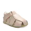 Sandale din piele naturală cu scai și talpă din cauciuc flexibil, roz pudra sidef, LUY_RO-12-4-20_Pebebe