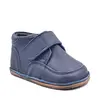 Ghete barefoot din piele naturala pentru copii, primii pasi, inchidere cu scai si talpa din flexibila, bleumarin_RO-14-3-18_Pebebe