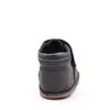 Ghete barefoot din piele naturala pentru copii, primii pasi, inchidere cu scai si talpa din flexibila, negru_RO-14-1-24_Pebebe