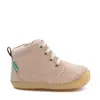 Pantofi Sonizip, piele naturala, talpa flexibila, bej, Kickers_947792-10-113-18_Pebebe