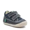 Pantofi Sostankro, piele naturala si material textil, talpa flexibila, bleumarin, Kickers_894560-10-101-19_Pebebe
