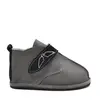 Ghete barefoot copii, piele naturala, talpa flexibila, gri cu bareta neagra_RO-104-11-17_Pebebe