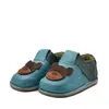 Pantofi primii pasi barefoot copii, piele naturala, talpa flexibila, turcoaz, ursulet_RO-16-10-22_Pebebe