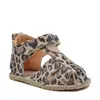 Sandale copii, barefoot, primii pasi, piele naturala, talpa flexibila, inchidere cu scai, animal print_RO-103-1-24_Pebebe