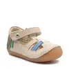 Sandale Sushy, piele naturala, talpa flexibila, bej khaki, Kickers_611086-10-113-19_Pebebe