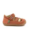 Sandale Sushy, piele naturala, talpa flexibila, camel orange, Kickers_611086-10-116-19_Pebebe