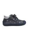 Pantofi copii, piele naturala, barefoot, bleumarin sidef, inimioare, D.D.Step_S070-42189-20_Pebebe