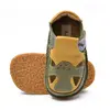 Sandale barefoot, primii pasi, piele naturala, talpa flexibila, verde uscat, galben, Kane_Ari-100-9-16_Pebebe