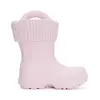 Cizme de cauciuc pentru copii, interior din material textil detasabil, roz, D.D.Step_I106-42443-28/29_Pebebe