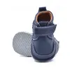 Pantofi barefoot baieti, piele naturala, primii pasi, talpa flexibila, culoare bleumarin, Smiley_RO-500-2-18_Pebebe