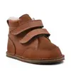 Ghete copii Barefoot, piele naturala, captuseala din blana, talpa felxibila, maro cognac, Stuy_RO-115-3-17_Pebebe