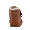 Ghete copii Barefoot, piele naturala, captuseala din blana, talpa felxibila, maro cognac, Stuy_RO-115-3-17_Pebebe