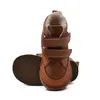 Ghete copii Barefoot, piele naturala, captuseala din blana, talpa felxibila, maro cognac, Stuy_RO-115-3-17_Pebebe