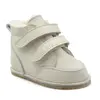Ghete copii Barefoot, primii pasi, piele naturala, captuseala din blana, talpa felxibila, crem, Stuy_RO-115-10-24_Pebebe