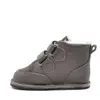 Ghete copii Barefoot, primii pasi, piele naturala, captuseala din blana, talpa felxibila, khaki, Stuy_RO-115-6-24_Pebebe