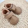 Pantofi barefoot baieti, piele naturala, primii pasi, talpa flexibila, culoare maro, Smiley_RO-500-3-17_Pebebe