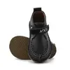 Pantofi din piele naturala pentru copii, talpa cauciuc, scai, Bubu, negru_RO-110-12-22_Pebebe