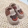 Pantofi primii pasi, barefoot, piele naturala, talpa flexibila, bej, ursulet_RO-16-13-22_Pebebe