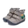 Ghete D.D Step Baieti, piele naturala, talpa flexibila, captuseala textila, gri, masinuta_S071-52771BM-31_Pebebe