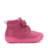 Ghete D.D Step fete, piele naturala, talpa flexibila, captuseala textila, roz inchis, flori_S071-52810B-25_Pebebe
