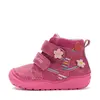 Ghete D.D Step fete, piele naturala, talpa flexibila, captuseala textila, roz inchis, flori_S071-52810B-25_Pebebe
