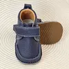 Pantofi barefoot baieti, piele naturala, primii pasi, talpa flexibila, culoare bleumarin, Smiley_RO-500-2-18_Pebebe