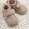 Pantofi barefoot baieti, piele naturala, primii pasi, talpa flexibila, culoare maro, Smiley_RO-500-3-17_Pebebe