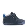 Pantofi D.D. Step baieti, piele naturala, barefoot, primii pasi, talpa fluorescenta, bleumarin, furnicute_S070-52576A-20_Pebebe
