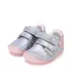Pantofi D.D Step fete, barefoot, primii pasi,talpa fluorescenta, piele naturala, argintiu, fluturi_S070-52838-24_Pebebe