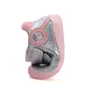 Pantofi D.D Step fete, barefoot, primii pasi,talpa fluorescenta, piele naturala, argintiu, fluturi_S070-52838-24_Pebebe