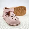 Sandale barefoot copii, piele naturala, primii pasi, talpa flexibila, roz_RO-502-5-22_Pebebe