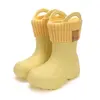 Cizme de ploaie pentru copii, galben, din cauciuc cu interior textil detașabil, brant termic – D.D.Step_I106-52295-30/31_Pebebe