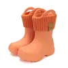Cizme de ploaie pentru copii, portocaliu, din cauciuc cu interior textil detașabil – D.D.Step_I106-52225-30/31_Pebebe
