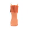 Cizme de ploaie pentru copii, portocaliu, din cauciuc cu interior textil detașabil – D.D.Step_I106-52225-30/31_Pebebe